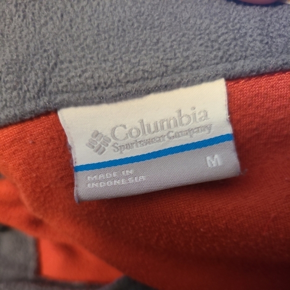 Columbia Fleece Jacket Orange / Gray Size Medium 1/4 Zip‎ Pullover AM6558 - Picture 4 of 5
